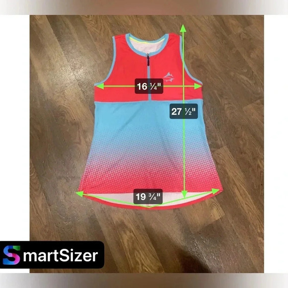 Loco Skailz Performance Sleeveless Fishing Shirt UPF50 Zip Red/Blue Size Large - Picture 8 of 9